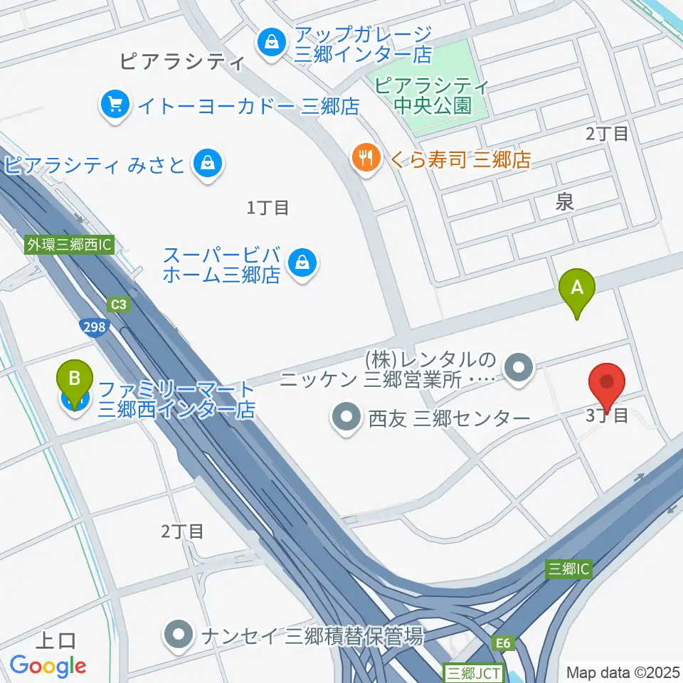 セナリオハウスフィールド三郷周辺のコンビニエンスストア一覧地図