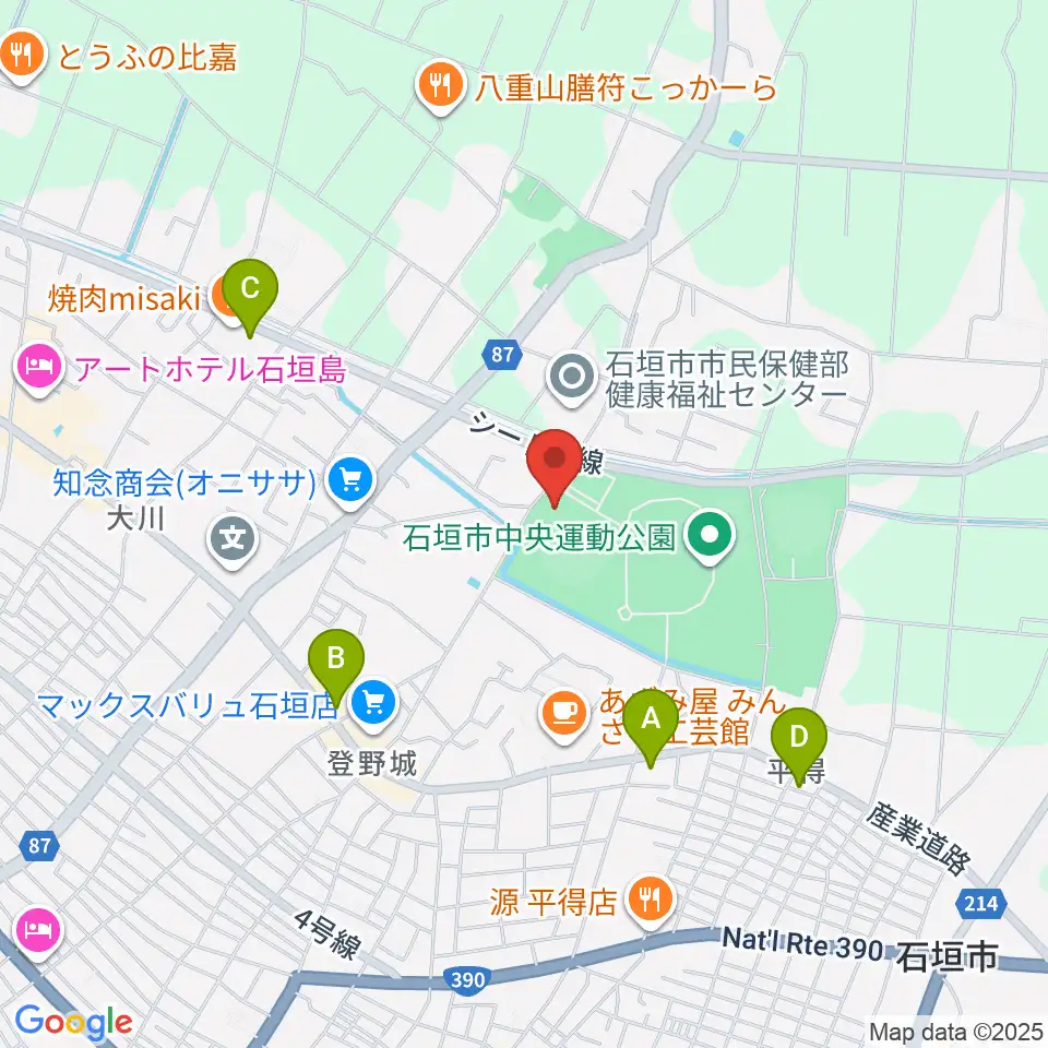ロートスタジアム石垣周辺のコンビニエンスストア一覧地図