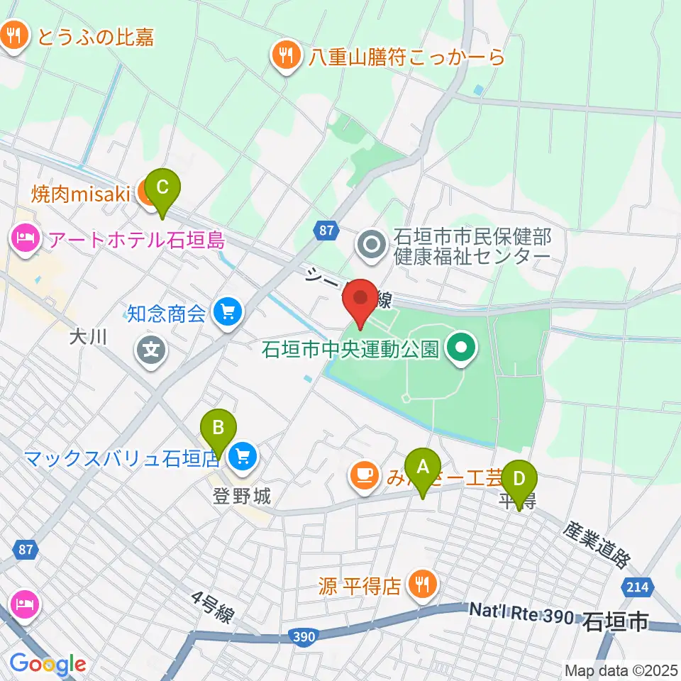 ロートスタジアム石垣周辺のコンビニエンスストア一覧地図