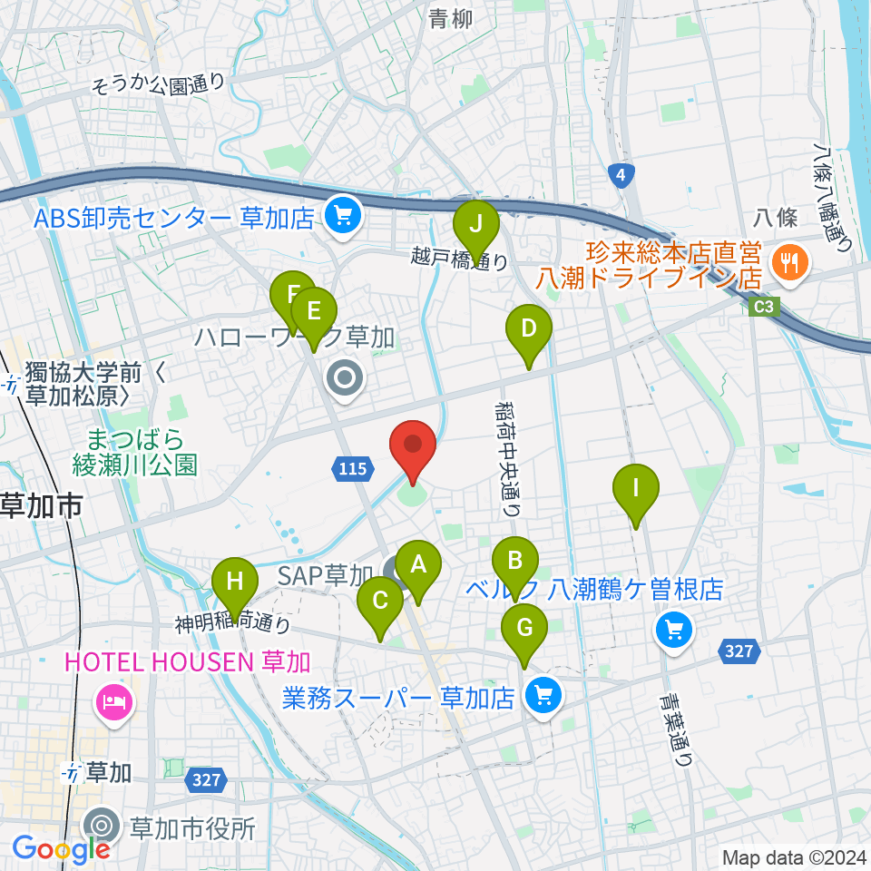 旭鋼管ベースボールパーク周辺のコンビニエンスストア一覧地図