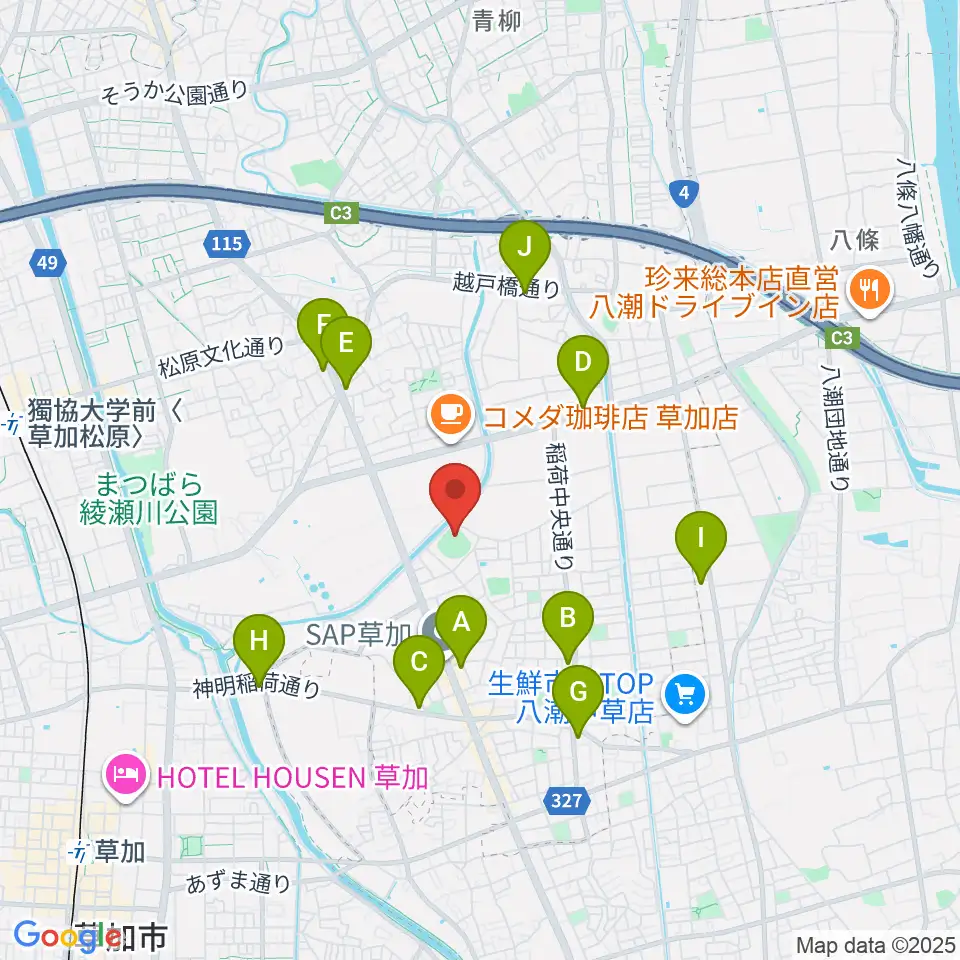 旭鋼管ベースボールパーク周辺のコンビニエンスストア一覧地図
