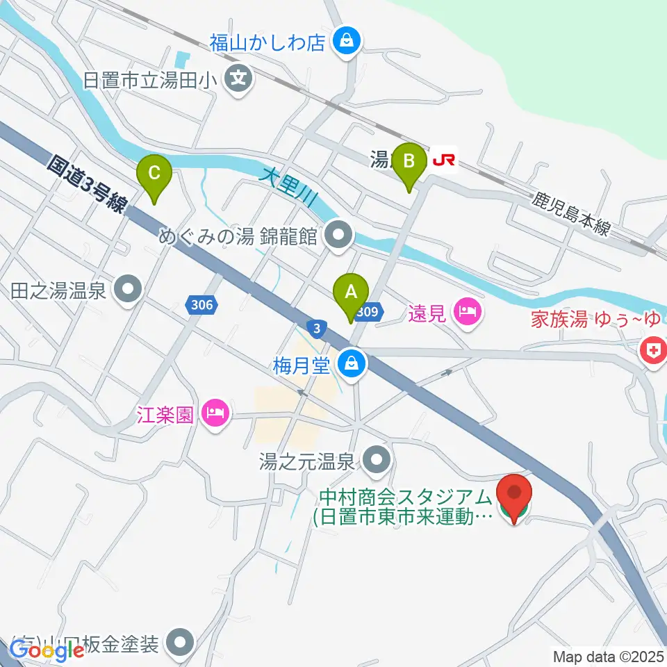 中村商会スタジアム周辺のコンビニエンスストア一覧地図