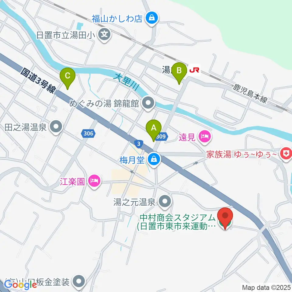 中村商会スタジアム周辺のコンビニエンスストア一覧地図