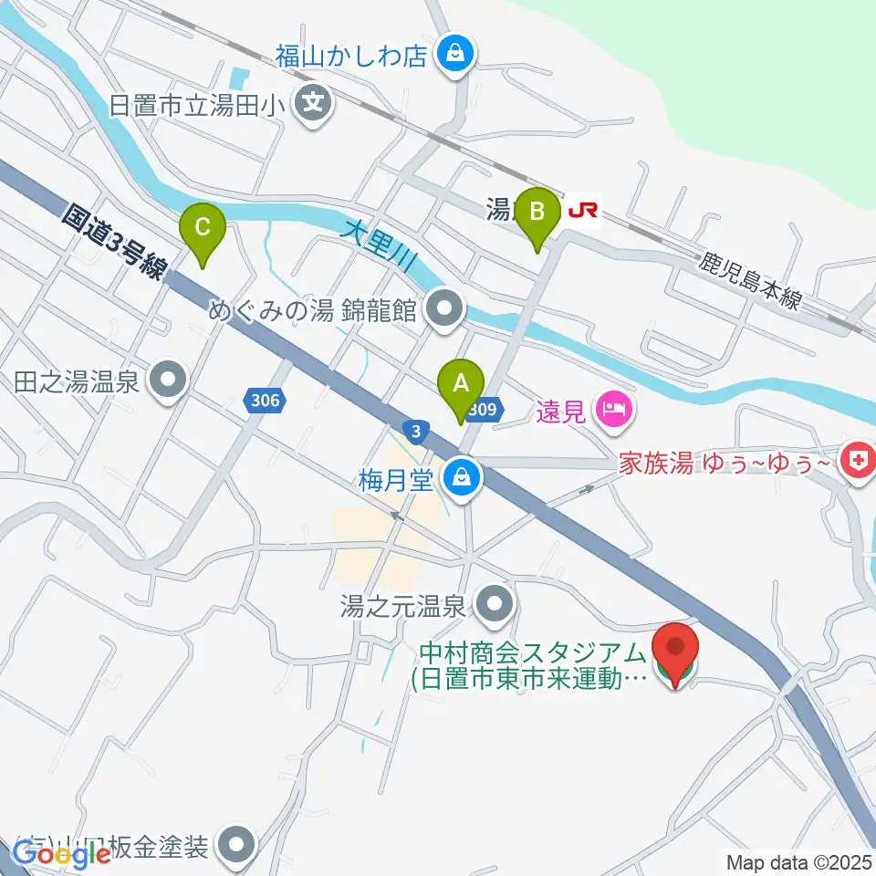 中村商会スタジアム周辺のコンビニエンスストア一覧地図