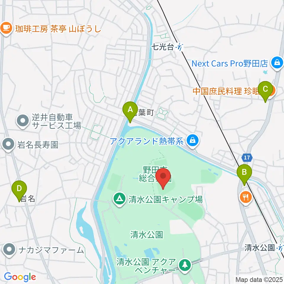SAN-POWスタジアム野田周辺のコンビニエンスストア一覧地図