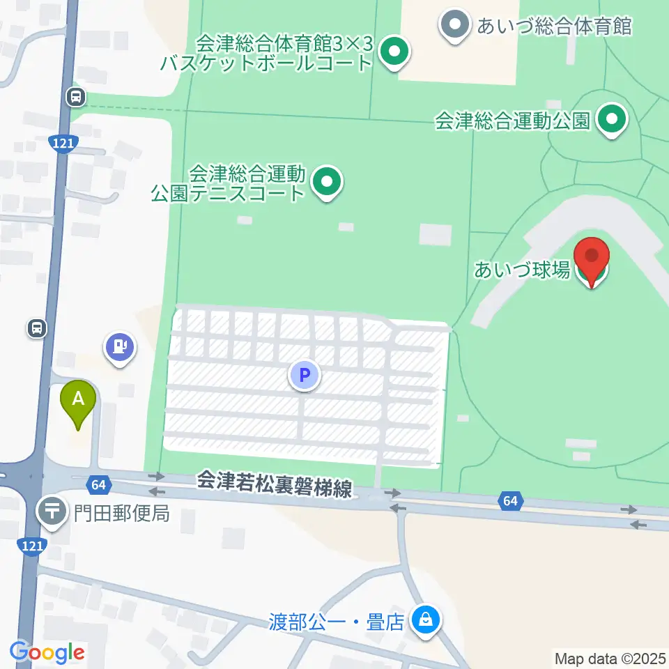 あいづ球場周辺のコンビニエンスストア一覧地図