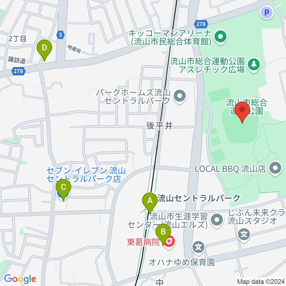 京和ガスベースボールパーク周辺のコンビニエンスストア一覧地図