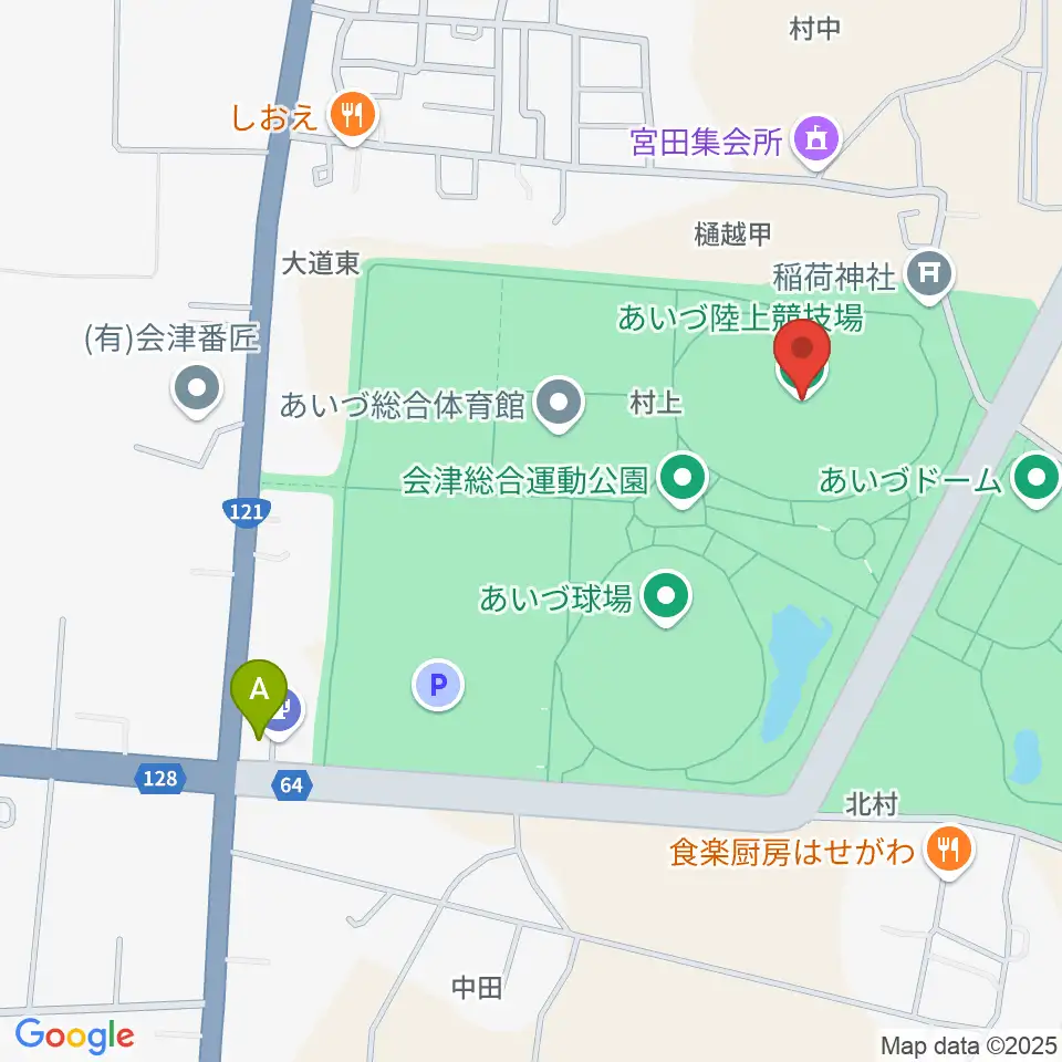 あいづ陸上競技場周辺のコンビニエンスストア一覧地図