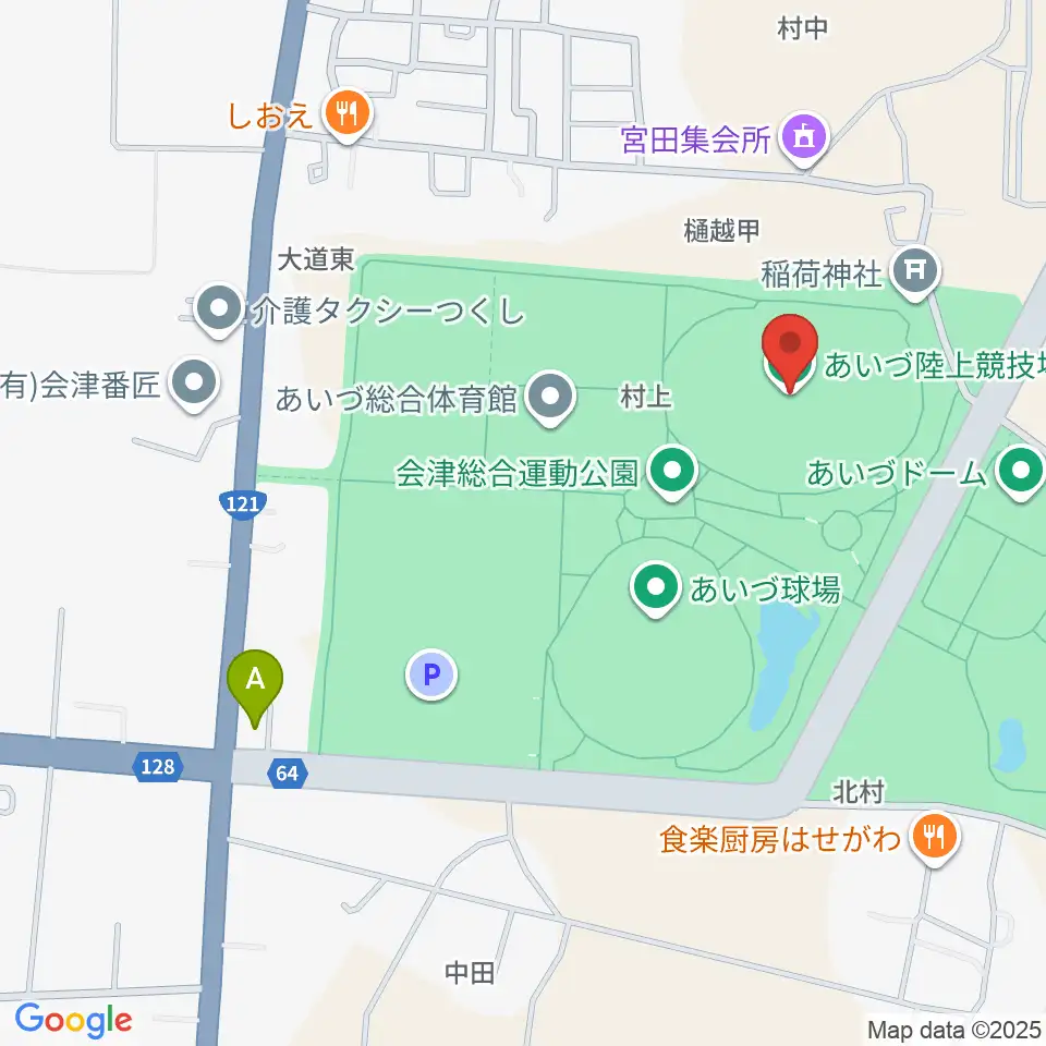 あいづ陸上競技場周辺のコンビニエンスストア一覧地図