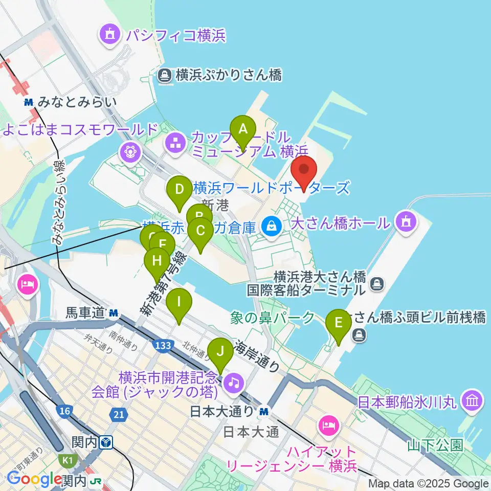 海上保安資料館横浜館周辺のコンビニエンスストア一覧地図