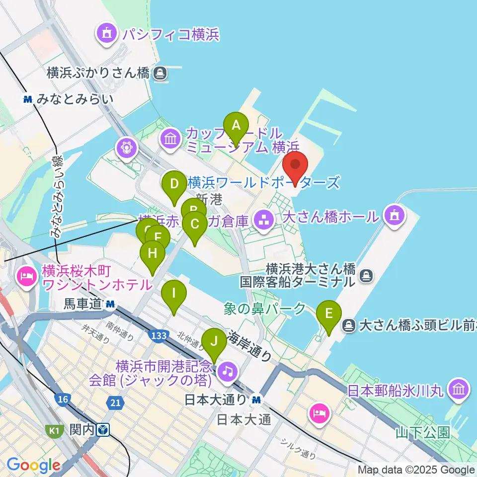 海上保安資料館横浜館周辺のコンビニエンスストア一覧地図