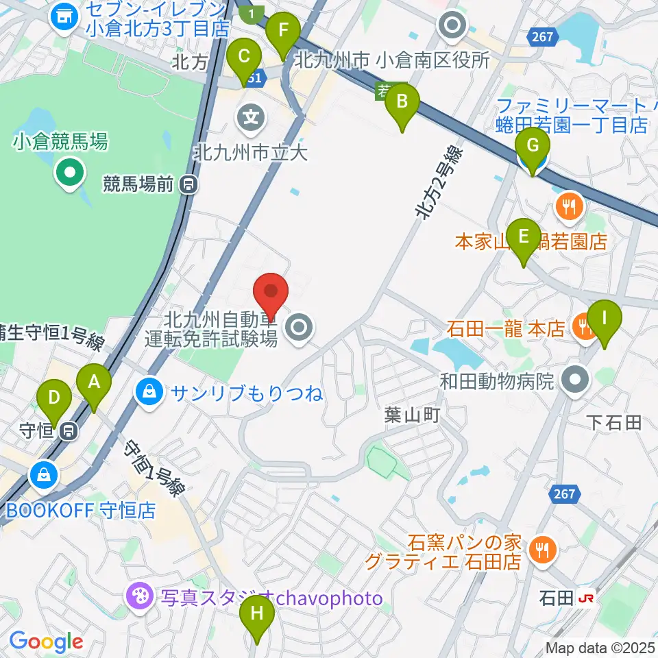 大庭産業アリーナ小倉南周辺のコンビニエンスストア一覧地図