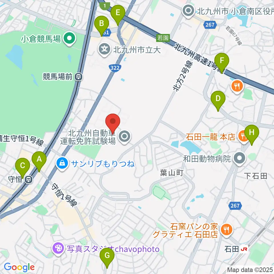 大庭産業アリーナ小倉南周辺のコンビニエンスストア一覧地図