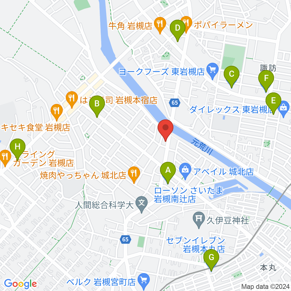 ミネラルウォーターサウンドスタジオ周辺のコンビニエンスストア一覧地図