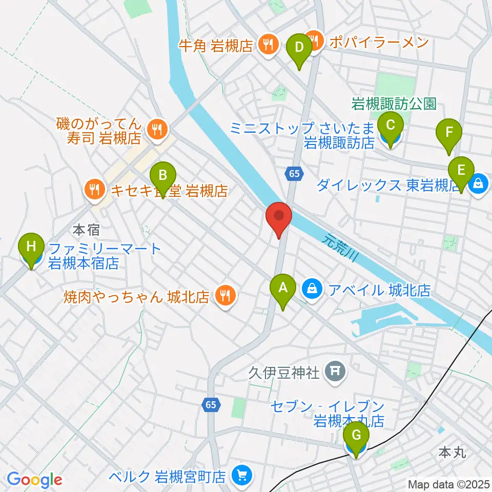 ミネラルウォーターサウンドスタジオ周辺のコンビニエンスストア一覧地図