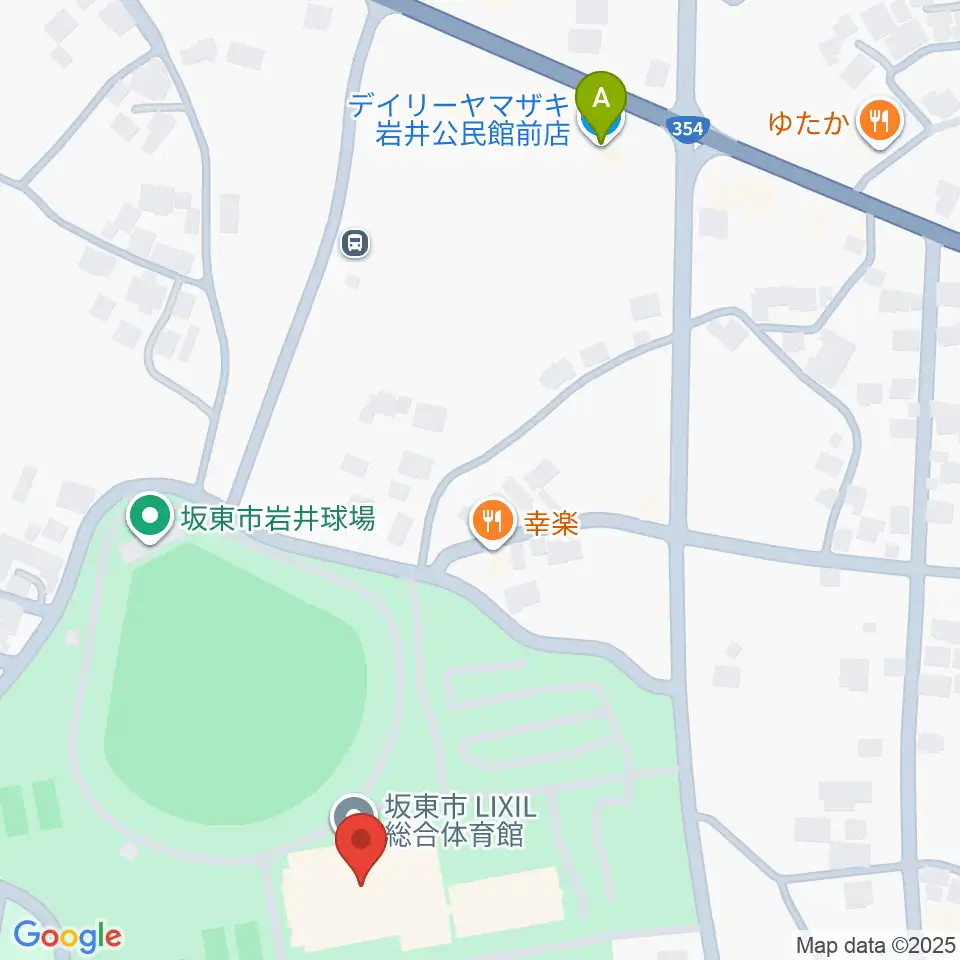 坂東市LIXIL総合体育館周辺のコンビニエンスストア一覧地図