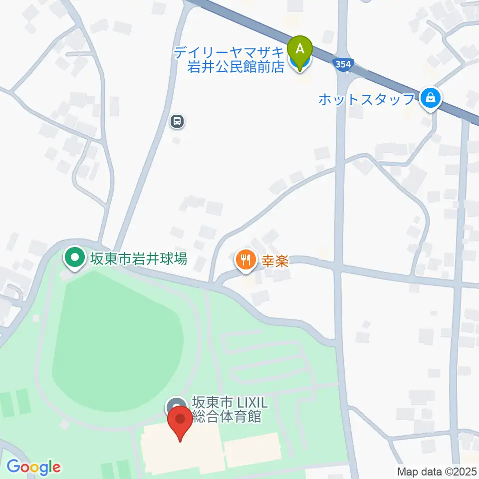 坂東市LIXIL総合体育館周辺のコンビニエンスストア一覧地図