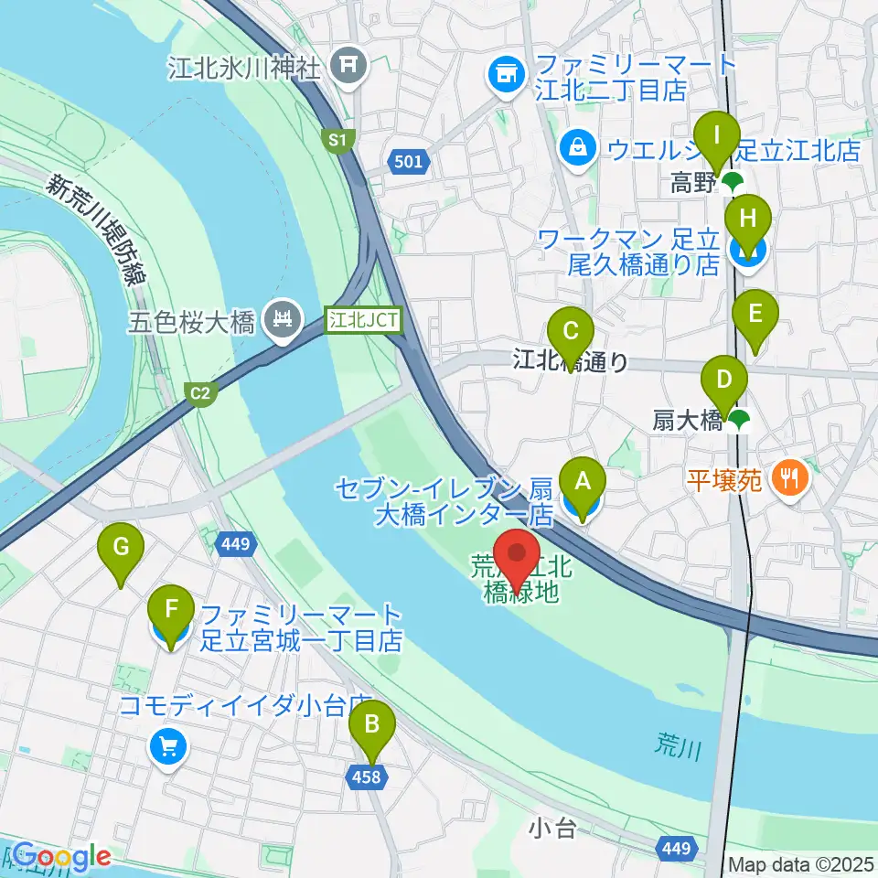 扇野球場周辺のコンビニエンスストア一覧地図