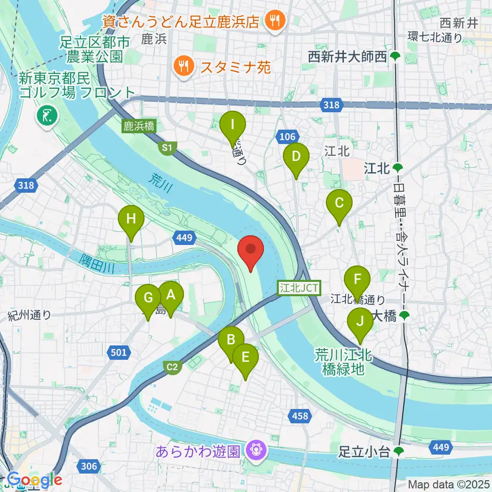 豊島五丁目グリーンスポーツ広場陸上競技場周辺のコンビニエンスストア一覧地図
