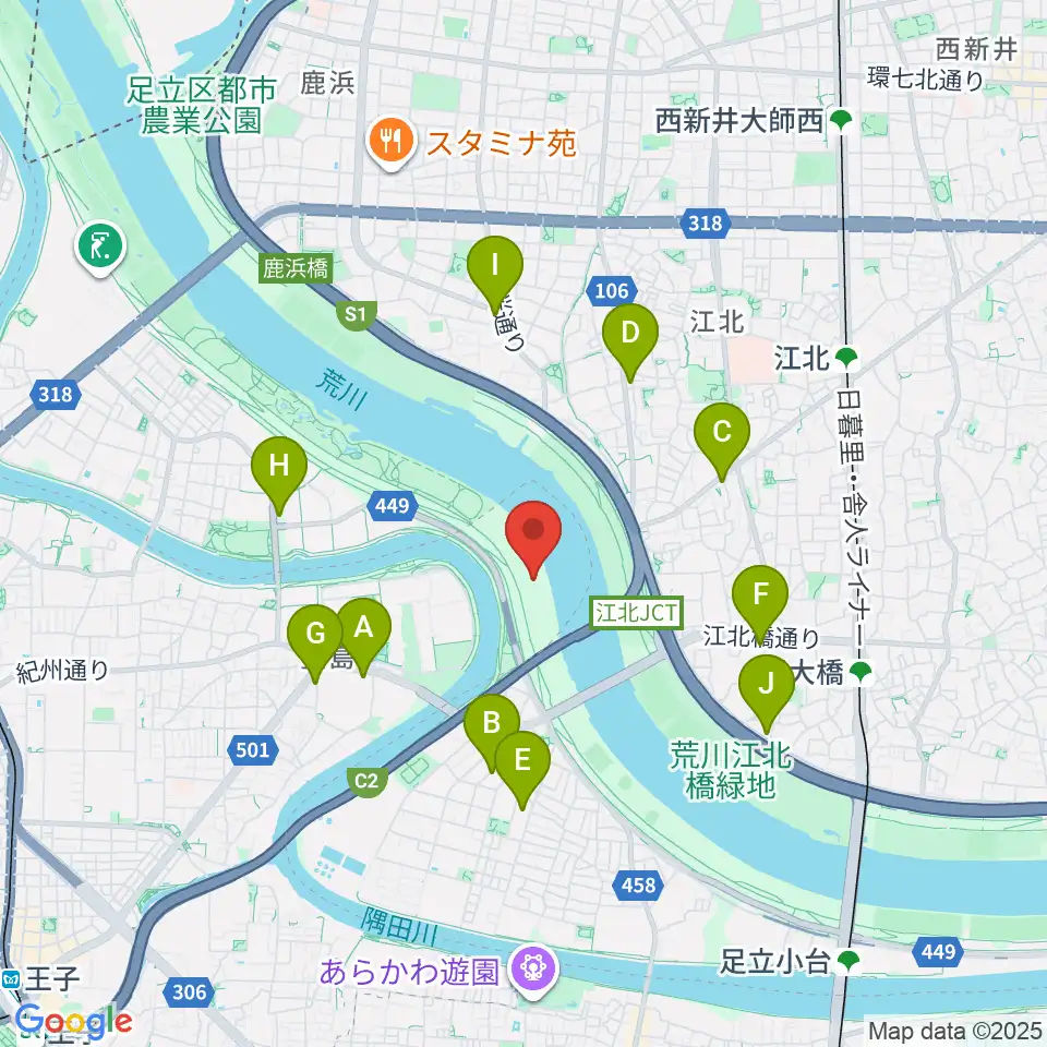 豊島五丁目グリーンスポーツ広場少年野球場周辺のコンビニエンスストア一覧地図