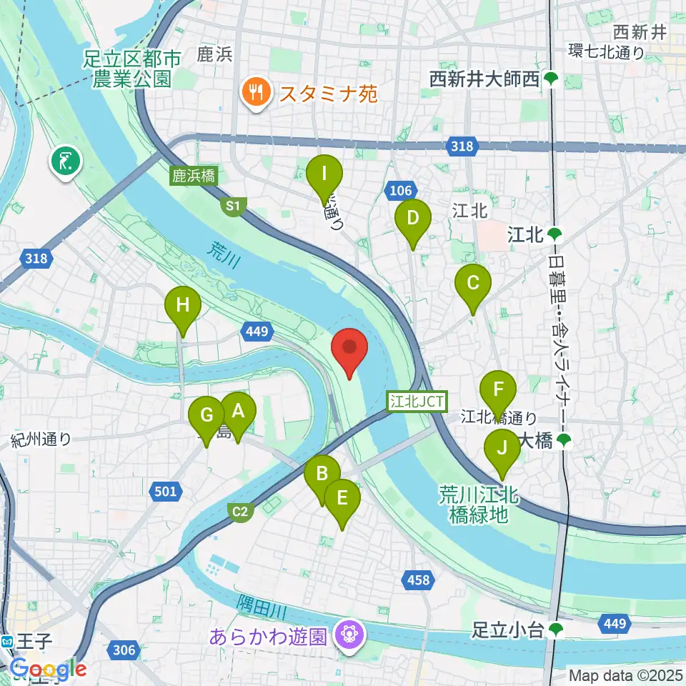 豊島五丁目グリーンスポーツ広場少年野球場周辺のコンビニエンスストア一覧地図