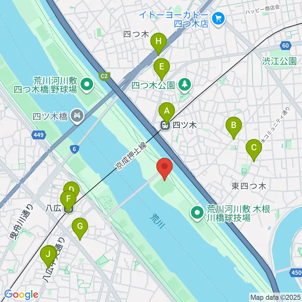 木根川橋野球場周辺のコンビニエンスストア一覧地図