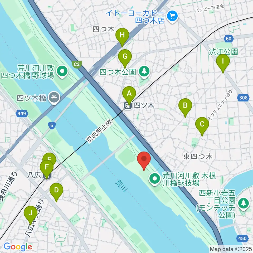 木根川橋少年野球場周辺のコンビニエンスストア一覧地図