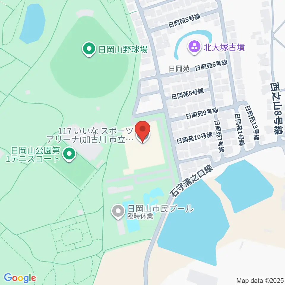 117いいなスポーツアリーナ周辺のコンビニエンスストア一覧地図