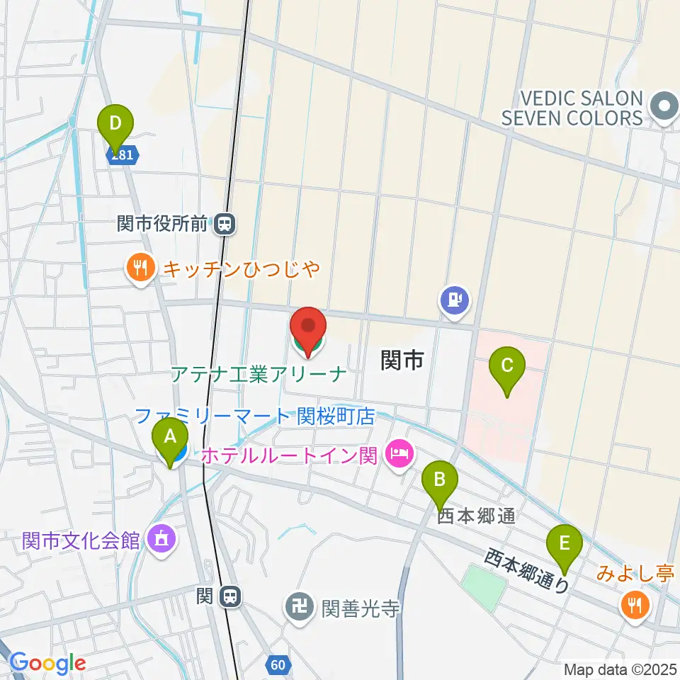 アテナ工業アリーナ周辺のコンビニエンスストア一覧地図