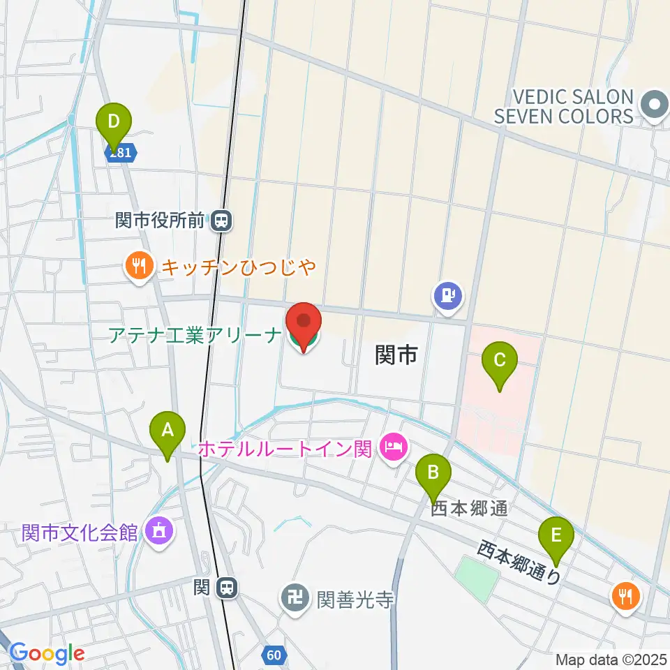 アテナ工業アリーナ周辺のコンビニエンスストア一覧地図