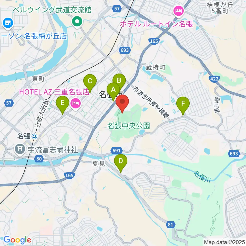 メイハンスタジアム周辺のコンビニエンスストア一覧地図