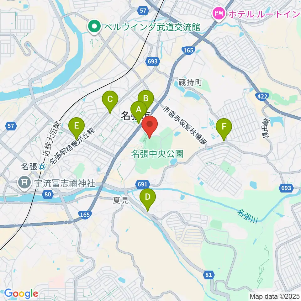 メイハンスタジアム周辺のコンビニエンスストア一覧地図