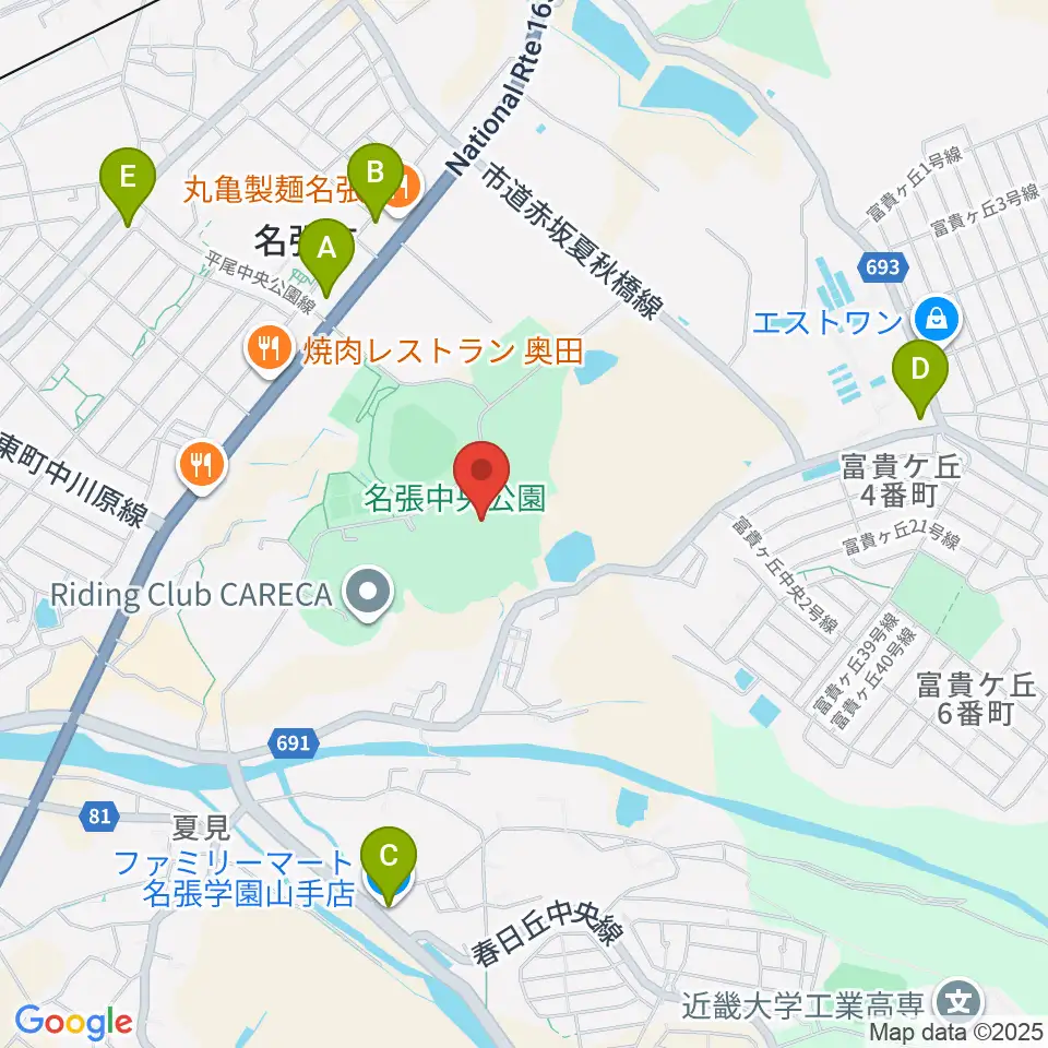 メイハンフィールド周辺のコンビニエンスストア一覧地図