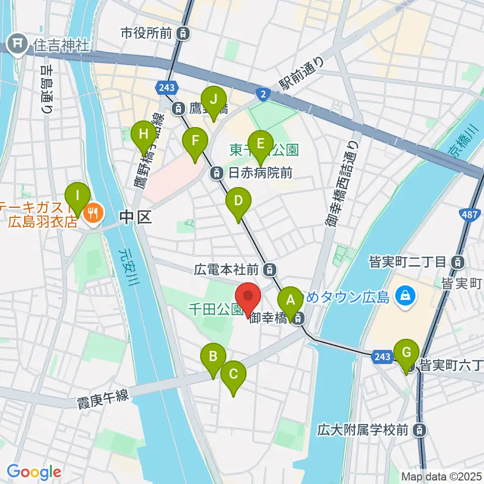 コジマホールディングス中区スポーツセンター周辺のコンビニエンスストア一覧地図