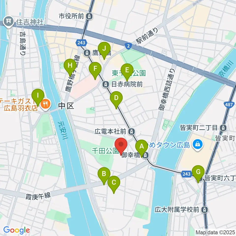 コジマホールディングス中区スポーツセンター周辺のコンビニエンスストア一覧地図