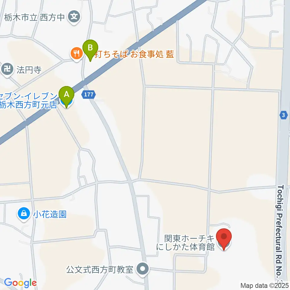 関東ホーチキにしかた体育館周辺のコンビニエンスストア一覧地図
