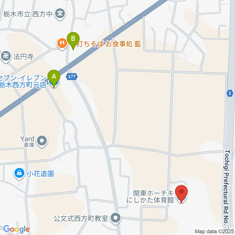関東ホーチキにしかた体育館周辺のコンビニエンスストア一覧地図