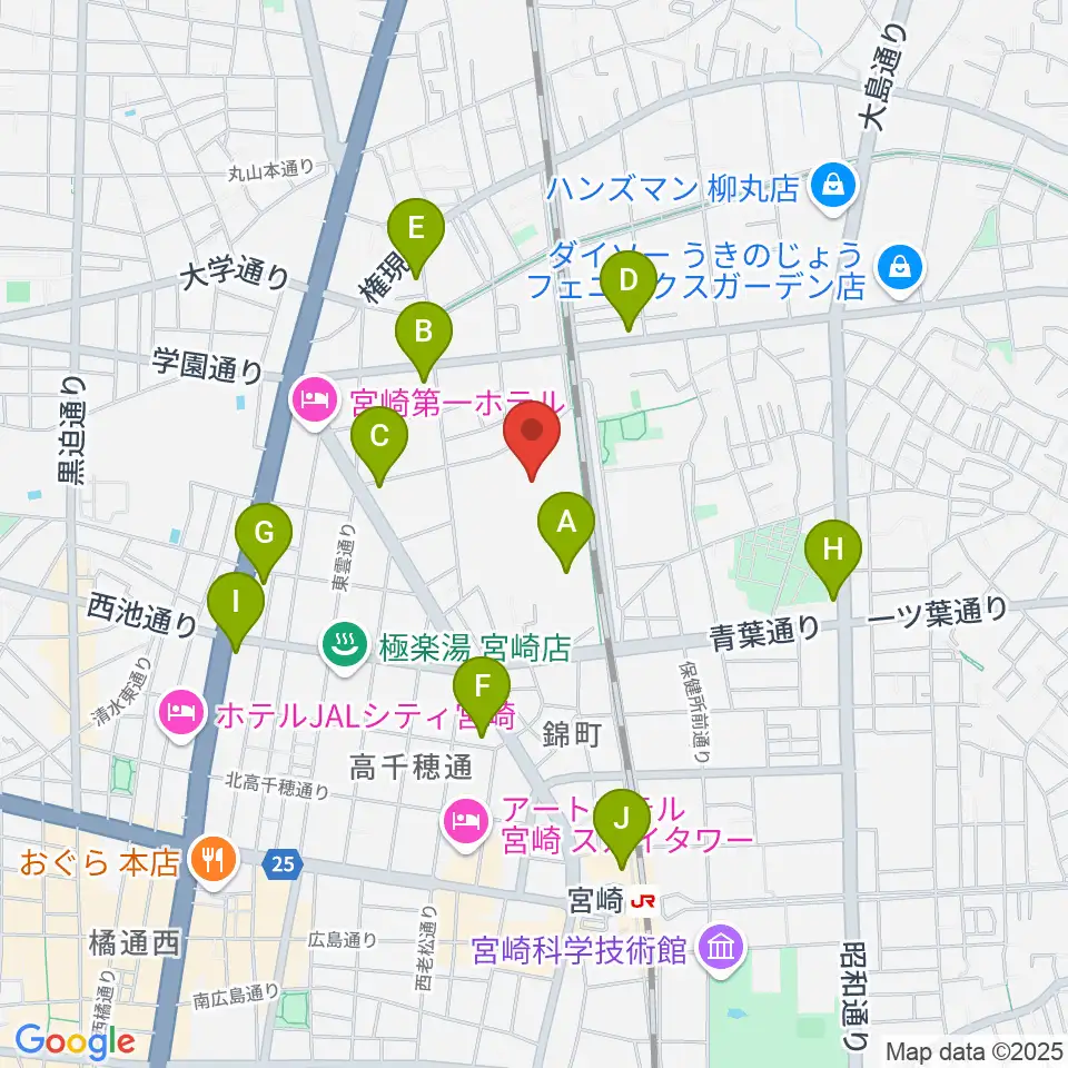 パーソルアクアパーク宮崎周辺のコンビニエンスストア一覧地図