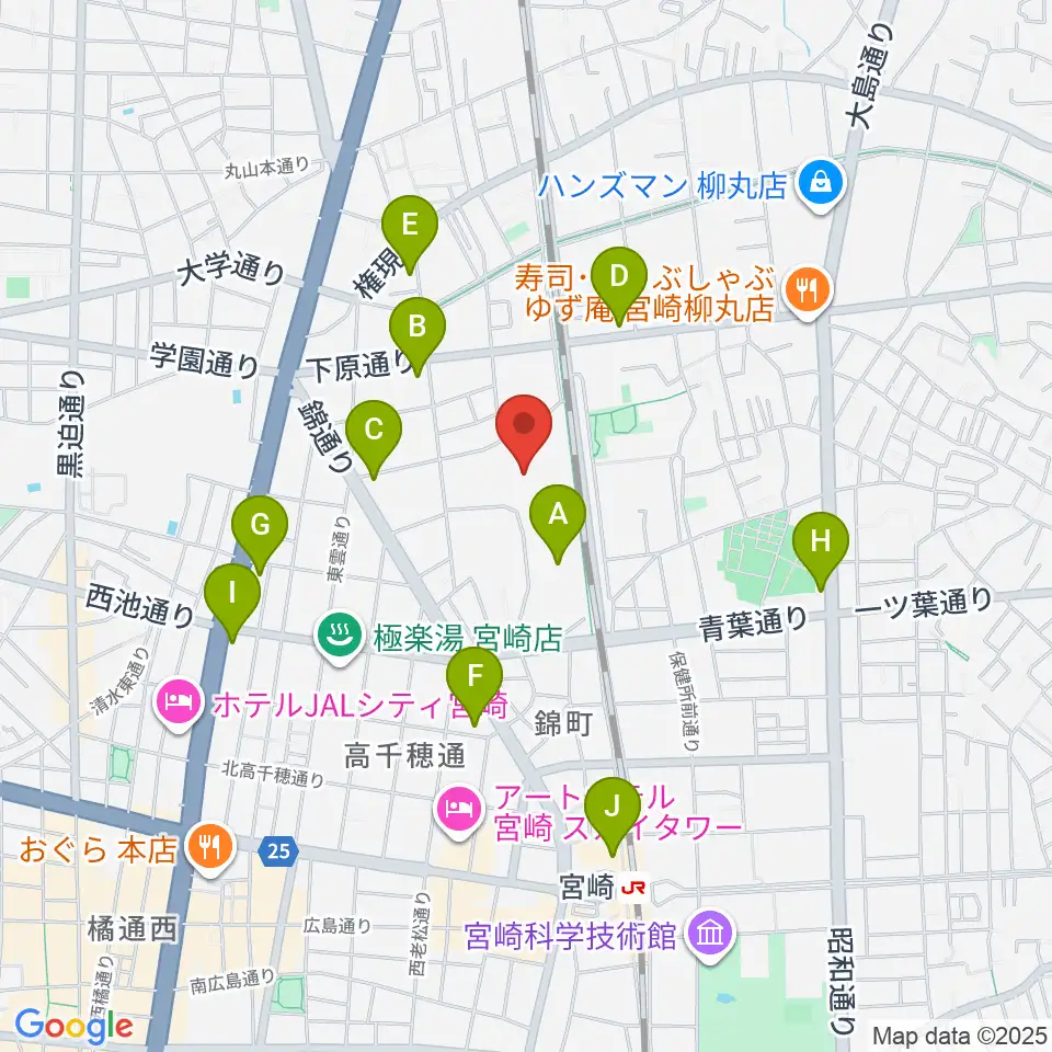 パーソルアクアパーク宮崎周辺のコンビニエンスストア一覧地図