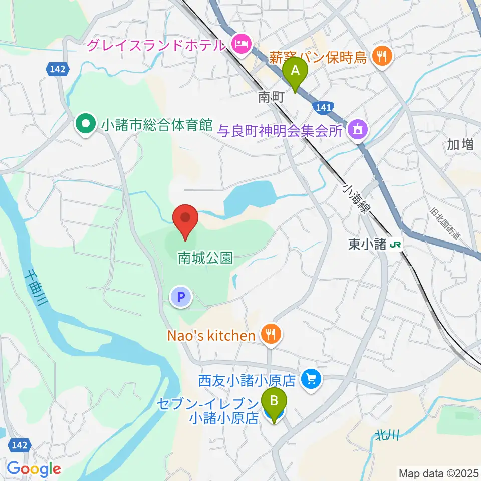 大栄小諸球場周辺のコンビニエンスストア一覧地図