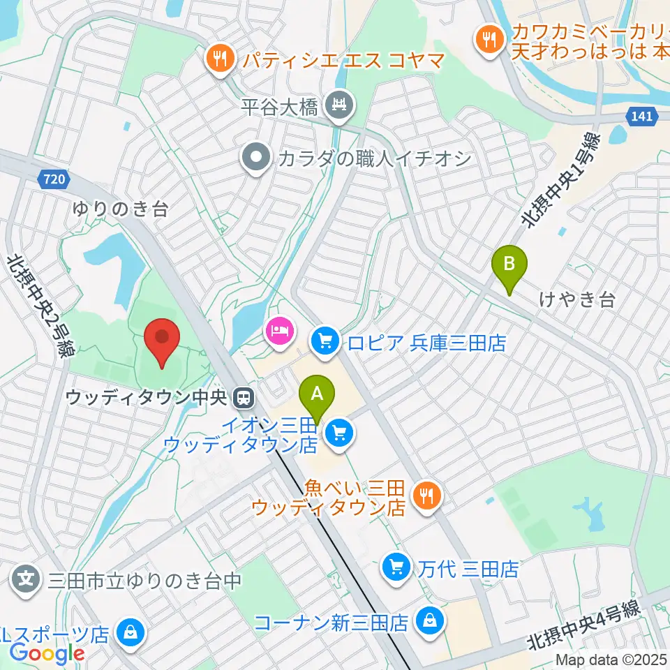 駒ケ谷運動公園野球場周辺のコンビニエンスストア一覧地図