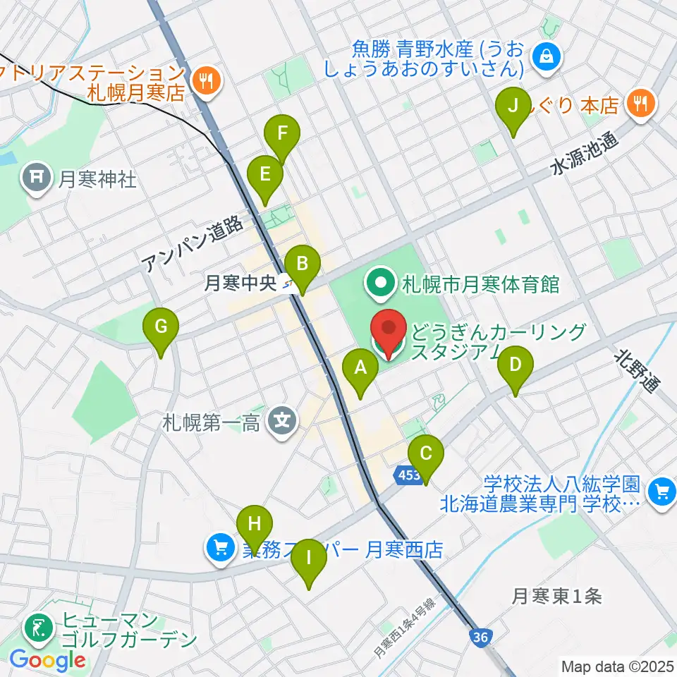 どうぎんカーリングスタジアム周辺のコンビニエンスストア一覧地図