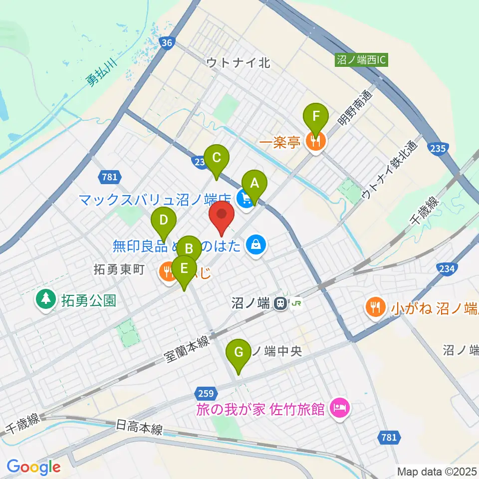 アブロス沼ノ端スポーツセンター周辺のコンビニエンスストア一覧地図