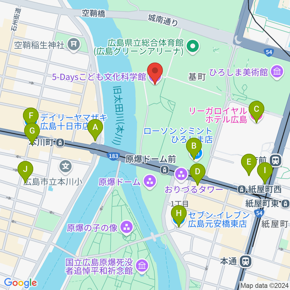 5-Daysこども文化科学館周辺のコンビニエンスストア一覧地図