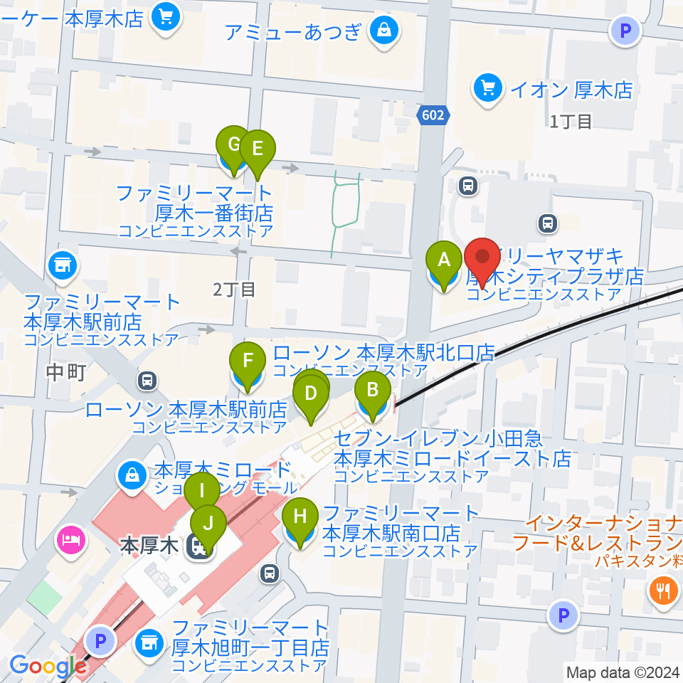 神奈川工科大学厚木市子ども科学館周辺のコンビニエンスストア一覧地図