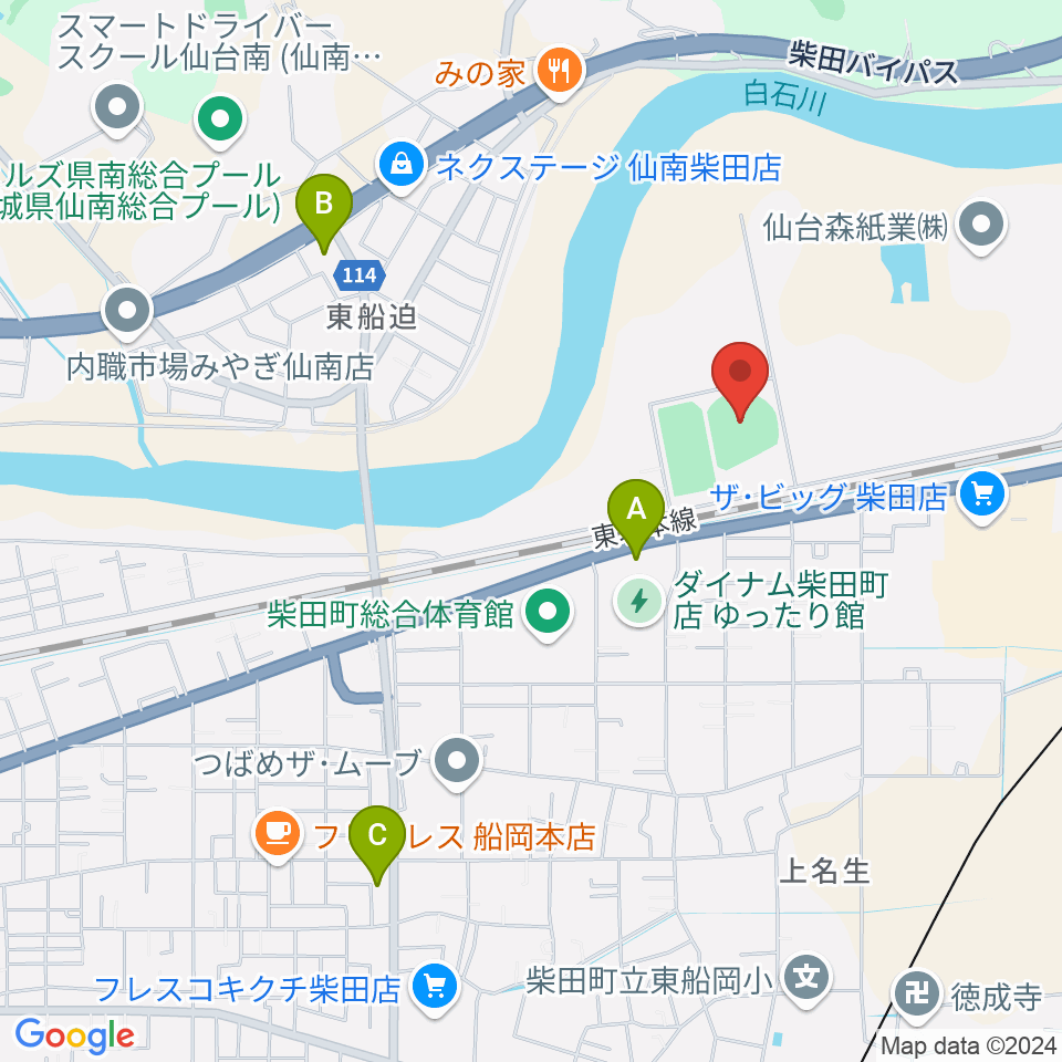 アステムチャレンジスタジアム周辺のコンビニエンスストア一覧地図