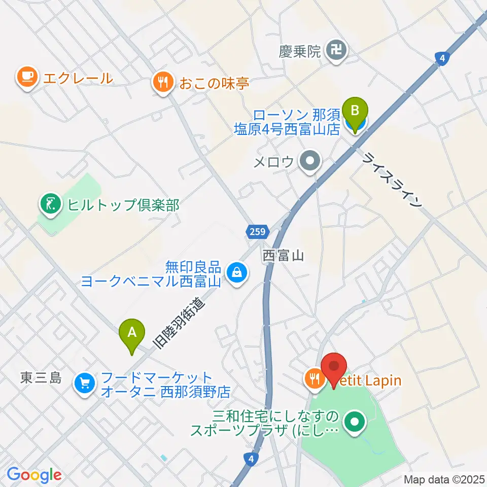 三和住宅にしなすのスポーツプラザ体育館周辺のコンビニエンスストア一覧地図