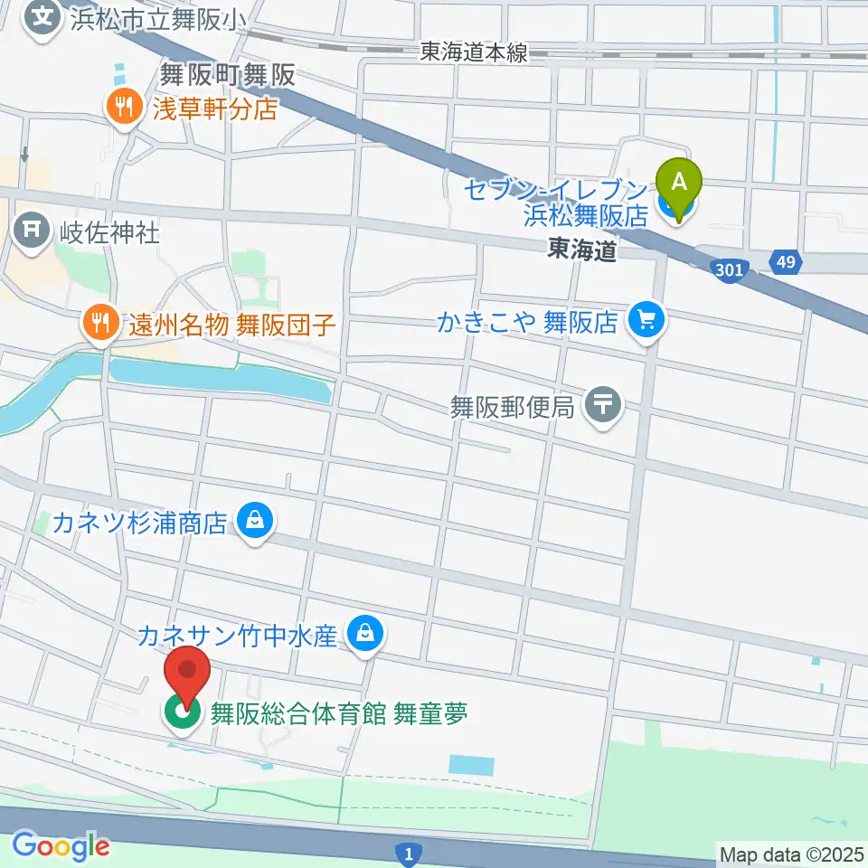 浜松市舞阪総合体育館周辺のコンビニエンスストア一覧地図