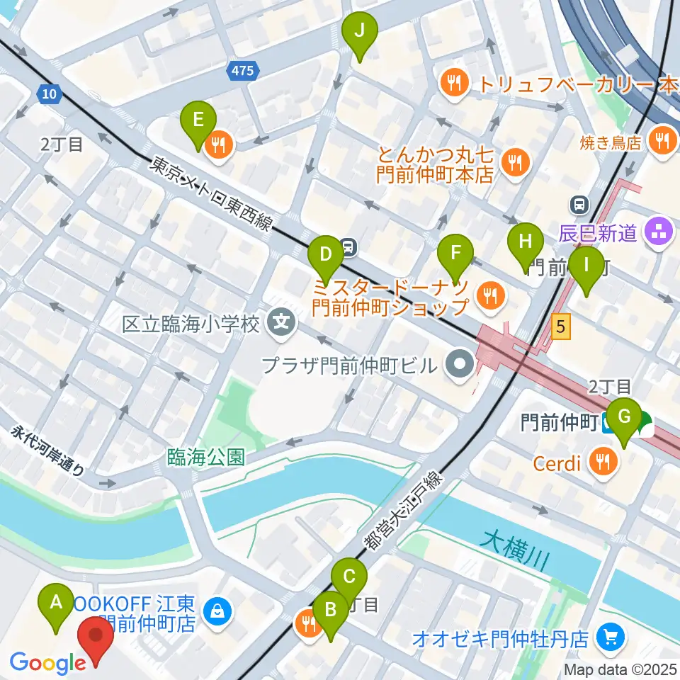 深川スポーツセンター周辺のコンビニエンスストア一覧地図