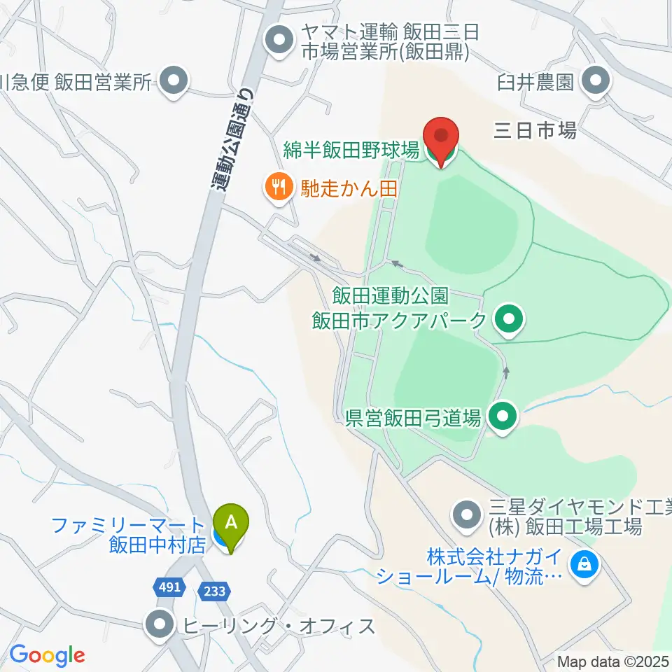 綿半飯田野球場周辺のコンビニエンスストア一覧地図